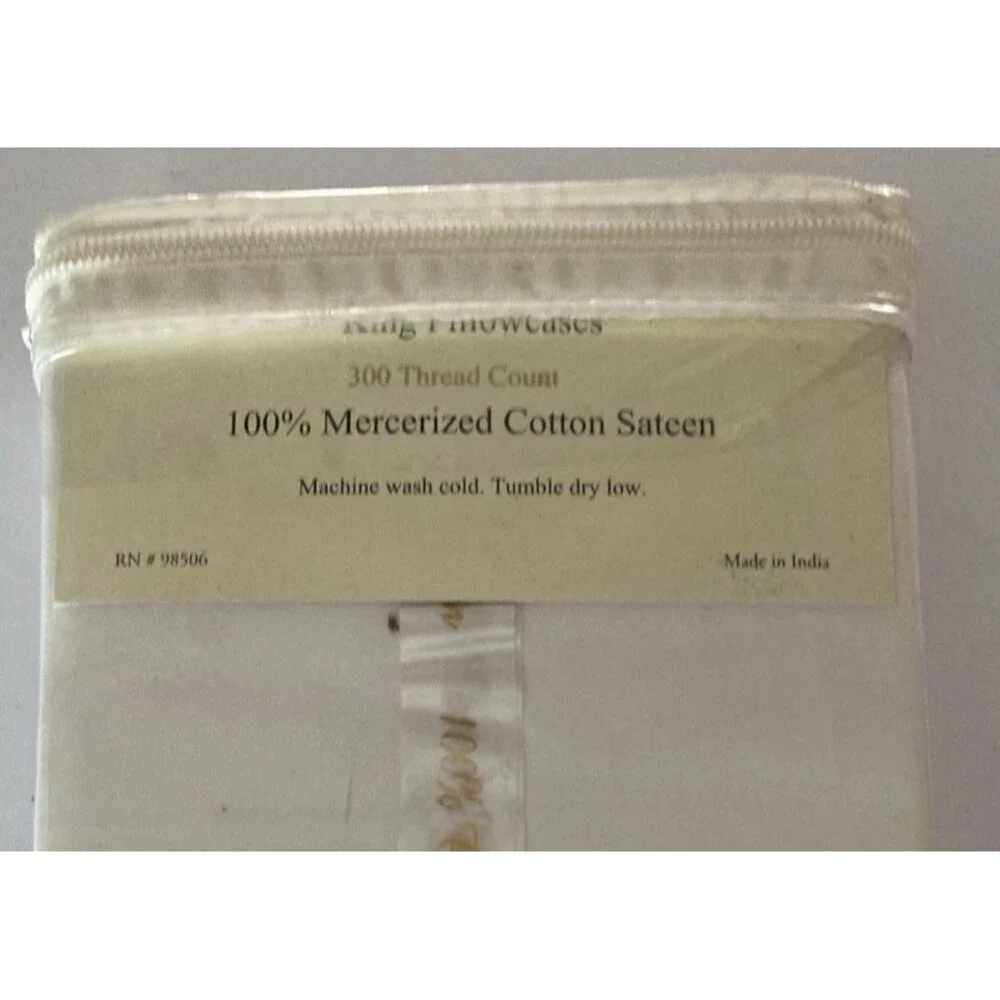 Regal Collection Two King 100% Mercerized Cotton Pillowcases 300 Thread Count
